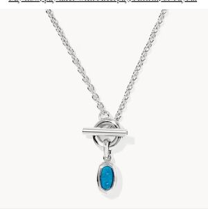 Kendra Scott Mini Elisa Toggle Necklace | Silver/Indigo